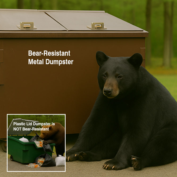 bearproof metal dumpsters