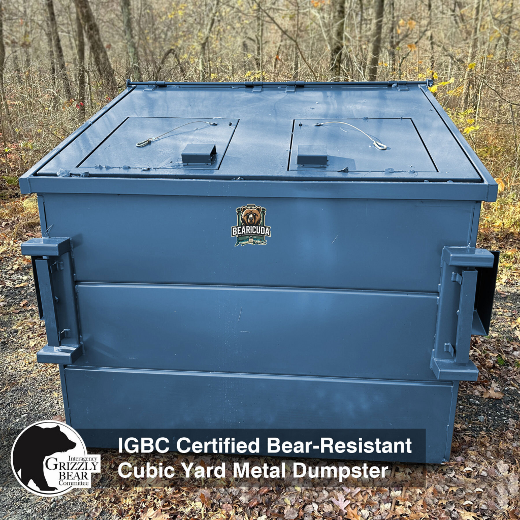 Bearicuda brand IGBC bear-resistant metal dumpster